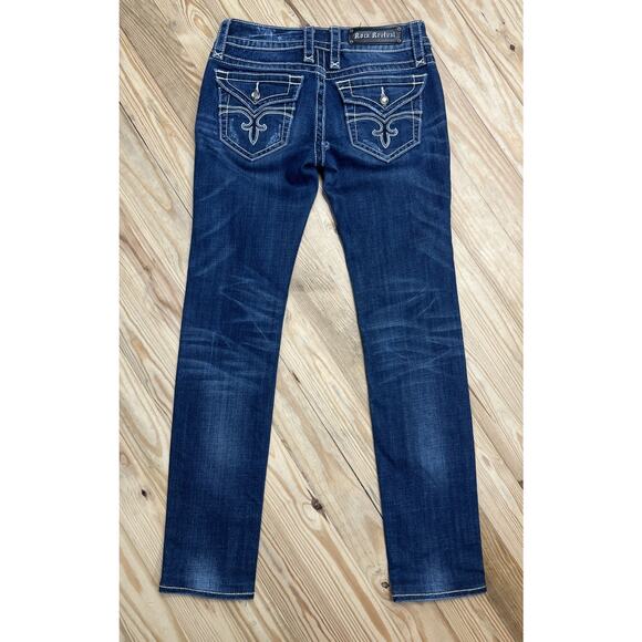 Rock Revival Womens Jeans Size 29 Studded Noelle Low Rise Skinny Distressed - Picture 2 of 7